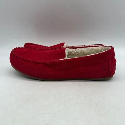 Zapatillas de mocasín Lands' End rojas de gamuza sin cordones cómodas para mujer talla 11 D Foto 1 de 4