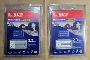 2 SanDisk PRO Duo 2 MagicGate Memory Stick 2GB Multi-use PRO Device Memory Cards - Picture 1 of 2