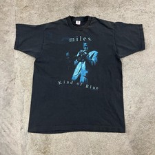 Vintage 1994 Miles Davis Kind Of Blue Jazz Black T-Shirt Size Large RARE 90s