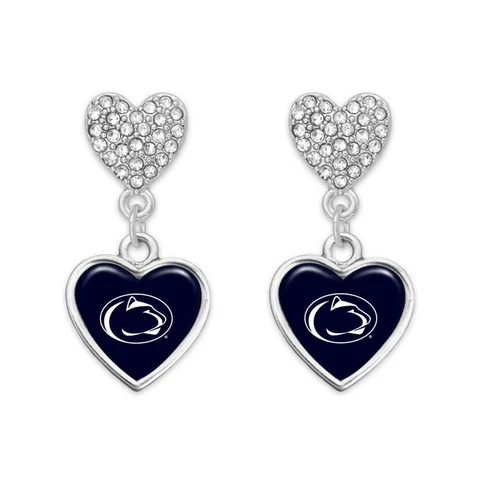 Penn State Nittany Lions Amara Silver Crystal Dangle Earrings Jewelry Gift PSU Cover
