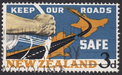 1964 New Zealand SC# 365 - Natl Road Safety Campaign - Used - Image 1 of 2
