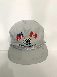 Vintage Cody Energy American Canadian Hat Cap Snapback White 80s 90s Rope - Picture 1 of 6