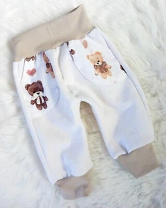 NUOVO * pantaloni a zampa bambino * taglia 68 * pantaloni con cera * pantaloni bambino * tutina * Teddy - Foto 1 di 4