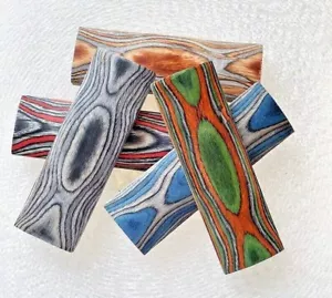 Escalas de madera de color laminado de 2 piezas material para hacer cuchillos artesanía de madera - Imagen 1 de 10