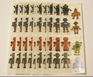 Mrs Grossman's Lot 10 Strips~Robots~ 2011 Metallic Stickers Scrapbooking - Picture 1 of 2
