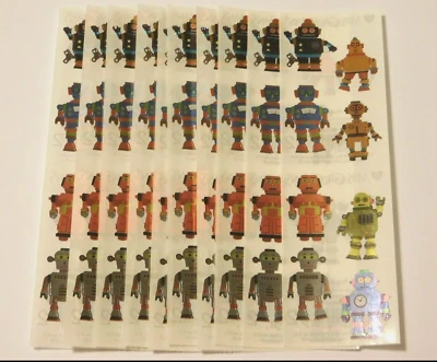 Mrs Grossman's Lot 10 Strips~Robots~ 2011 Metallic Stickers Scrapbooking - Image 1 of 2
