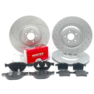 FOR JAGUAR XFR-S XKR-S XJR 5.0 V8 DRILLED FRONT REAR BRAKE DISCS MINTEX PADS - Picture 1 of 12