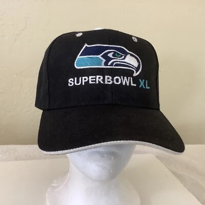 Sombrero Seattle Seahawks para Hombres Logo Bordado Ajustable Correa Trasera SUPERBOWL XL Foto 1 de 4