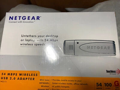 NETGEAR G 54 MBPS WIRELESS-G USB 2.0 ADAPTER WG111  BRAND NEW Sealed - Image 1 of 2