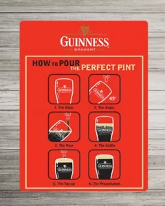 Retro Guinness Perfect Pint metal sign, aluminium sign, bar pub mancave gift - Picture 1 of 1