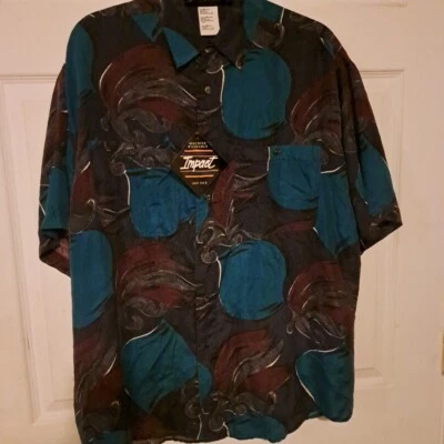 Vintage Impact Mens Medium  Silk Shirt NWT - Image 1 of 4