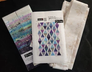 Timeless Treasures Tonga Batik Wellen des Paradieses Quilt Kit-Gelee Rolle/Stoff - Bild 1 von 11