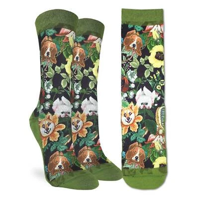 Calcetines florales para mujer calce activo talla 9-11 verdes buena suerte moda nuevos Foto 1 de 2
