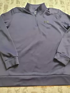Pullover 2375 Under Armour para hombre 1/4 cremallera azul marino forrado de vellón talla XL - Imagen 1 de 6