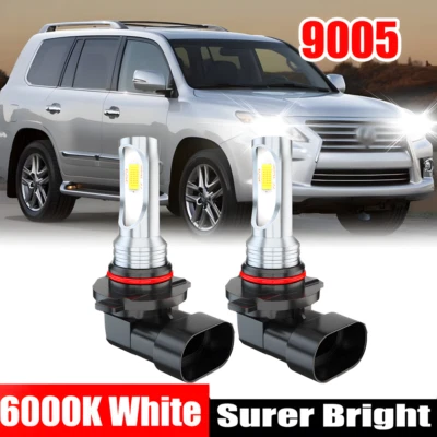6000K White 9005 LED DRL Kit For Lexus Toyota High Beam Daytime Running Lights - Image 1 of 4