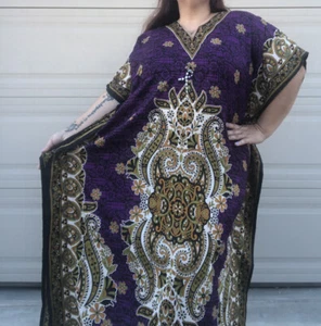 Unique Flowy Caftan Plus Size Purple - Picture 1 of 4