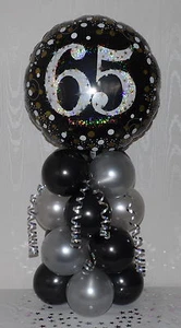 65th BIRTHDAY - AGE 65 - FEMALE - MALE - FOIL BALLOON DISPLAY-TABLE CENTREPIECE - Picture 1 of 2