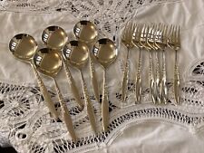Vintage WILTSHIRE silver plate Cake Forks & Spoons X6
