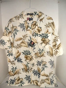 CHAPS RALPH LAUREN Beach SS Shirt XL Print Vintage New Old Stock - Picture 1 of 2
