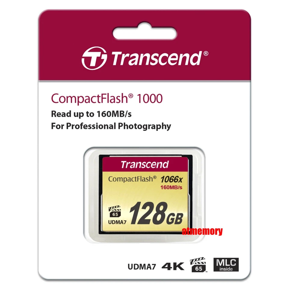 Transcend 128GB CF 1066x Compact Flash Memory Card Retail Pack 160MB/s Genuine - Image 1 of 1