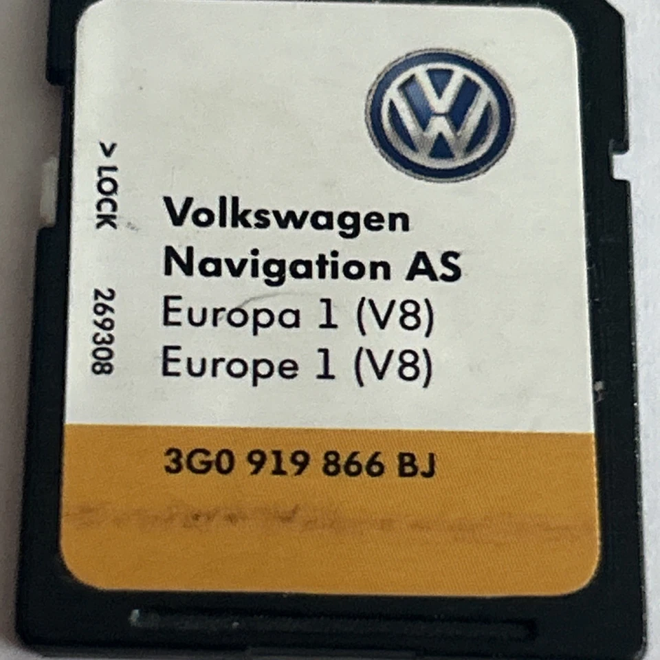 VOLKSWAGEN MIB2 SATELLITE NAVIGATION SAT NAV SD CARD EUROPE MAPS V8 3G0919866BJ - Image 1 of 1