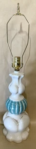 MCM LAMP Erotic Risque Abstract Ceramic Table Vintage BLUE WHITE GOLD 26" RARE - Picture 1 of 11