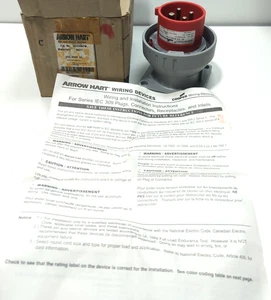 Arrow Hart AH430B7W lec 309 Inlet, 30A, 480V,  series II Inlet,3 pole 4wire - Picture 1 of 6
