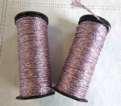 2 Kreinik Metallics #723 MAUVE pink Medium #16 Braids Embroidery Thread lot - Image 1 of 4