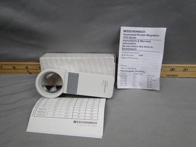 Vintage Eschenbach Mobilux 4x 16D 35mm beleuchtete runde Lupe NOS - Bild 1 von 4