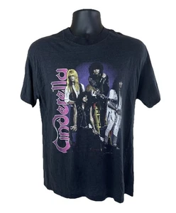 Vtg Cinderella 1988 Tour T-Shirt Long Cold Winter Band Concert Glam Metal Sz XL - Picture 1 of 17