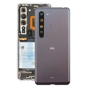 Original Battery Cover Rear Glass Back Door Housing (Black) For Sharp Aquos R5G - Afbeelding 1 van 1