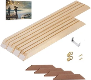 DIY Holz Keilrahmen Stangen für Leinwand Massiver Rahmen Kit Einfache Montage 16L x 20W - Bild 1 von 95