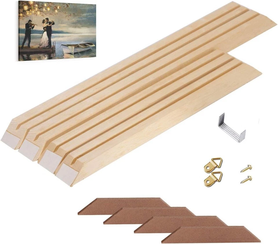 DIY Wood Stretcher Bars for Canvas Solid Frame Kit Easy to Assemble 16L x 20W - Image 1 of 4