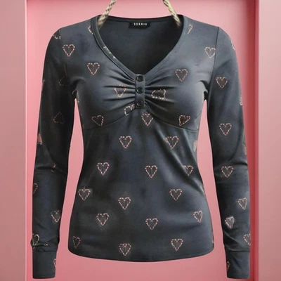 Bastones de caramelo térmicos TORRID cuello en V manga larga ceñidos Henley nuevos con etiquetas talla 2X Foto 1 de 4