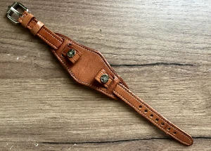 12mm leather handmade WW1 WW2 military pilot army trench bund watch strap band - Picture 1 of 2