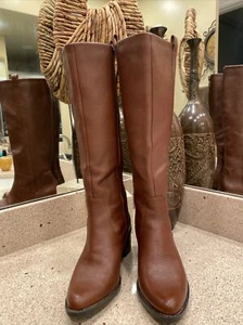 Attraktive Calvin Klein große rostige braune Damenstiefel - Bild 1 von 11