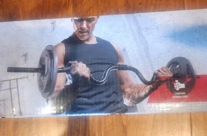 New CAP Combo Curl Bar Holds Standard 1” Weight Lifting Plates  - Picture 1 of 4
