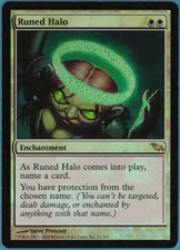 Runed Halo FOIL Shadowmoor HEAVILY PLD White Rare MTG CARD (ID# 86881) ABUGames
