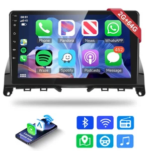 GPS Navi 64GB Android 13 Autoradio CarPlay für Mercedes Benz C Class W204 S204 - Bild 1 von 19