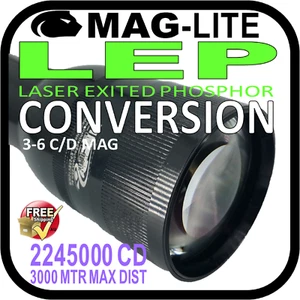 LEP MAGLITE LASER CONVERSION UPGRADE 3-6 C/D 10W BULB GLOBE TORCH FLASHLIGHT AU - Picture 1 of 12