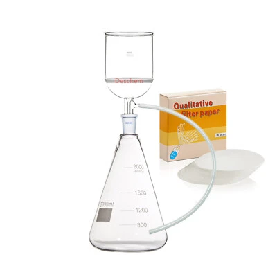 2000ml,Glass Suction Filtration Kit,500ml Buchner Funnel & 2L Erlenmeyer Flask - Image 1 of 4