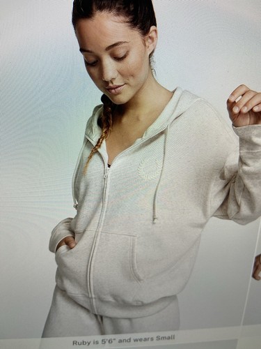 UNDERCOVER Felpa Victoria’s Secret rosa tutti i giorni marrone pile full zip XL nuova con etichette