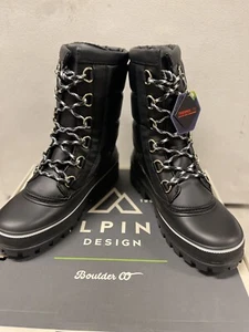 Alpine Design Women's Willow Black Faux Fur Lining 200G Snow Boots, Size 11 - Picture 1 of 7