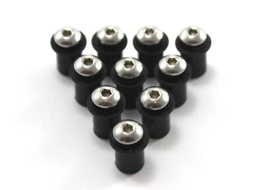 Speedy Fasteners 10x Windshield Screen Bolts Rubber Well Nuts fits Suzuki GSX-R - Image 1 of 4