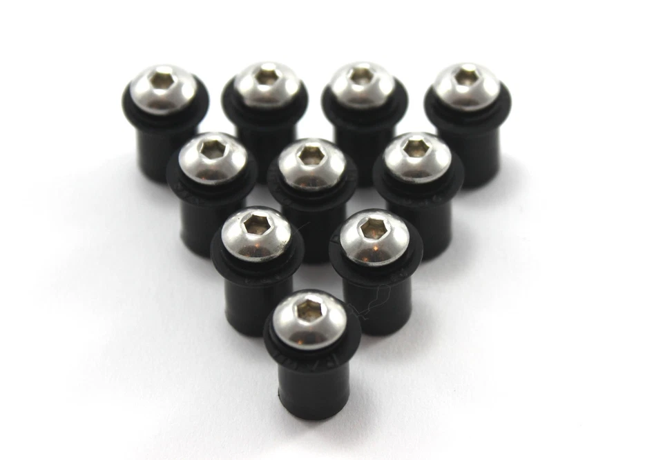 Speedy Fasteners 10x Windshield Screen Bolts Rubber Well Nuts fits Suzuki GSX-R - Image 1 of 4