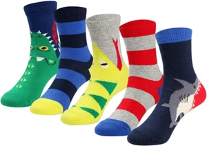 Crew Socks Fun Pattern Crocodile Snake Shark Stripes SIZE Boys 12 - Picture 1 of 3