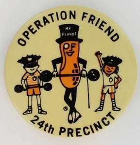 Mr Peanuts Planters Nuts 1979 Community Police Button Promotional Mister P1519 - Picture 1 of 3
