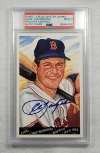 CARL YASTRZEMSKI Signed Perez Steele Postcard-HOF-BOSTON RED SOX-PSA 9 Auto - Picture 1 of 5