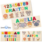 Custom NAMEs Wooden Puzzle Baby Kids Toddler Animals Jigsaw Numbers Letters Toys