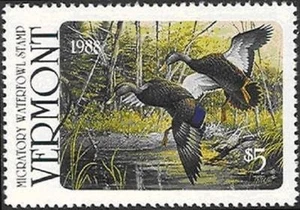 VT3    1988  Vermont  State Duck Stamp      DSS - Picture 1 of 1